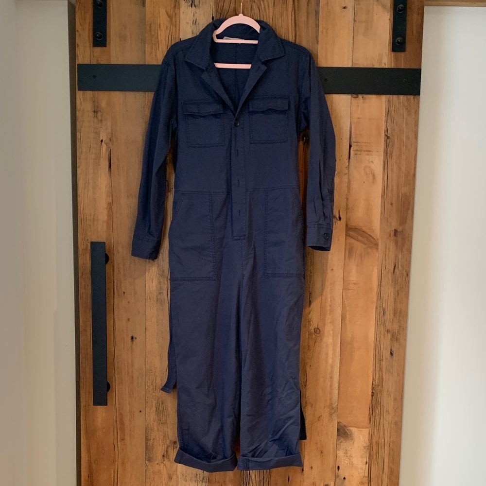 Navy Blue Coverall Jumpsuit